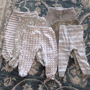 6 Charming Baby Pants Set in Gray and White
